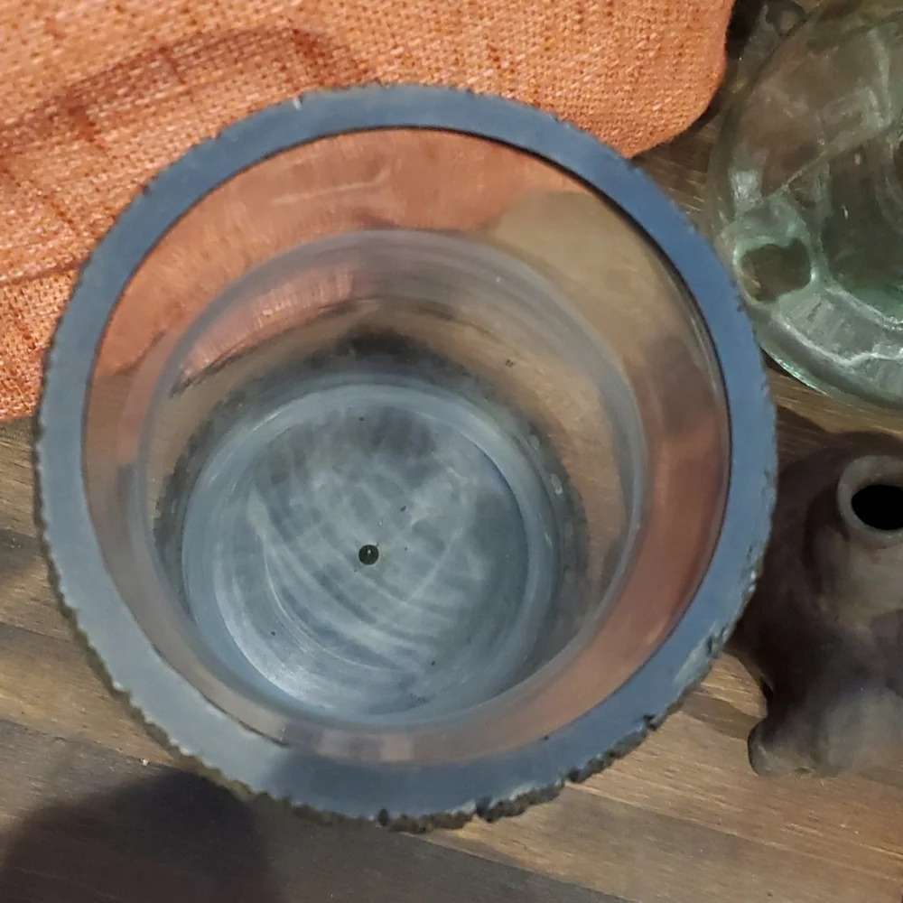 METAL and Glass Hurricane candle holder